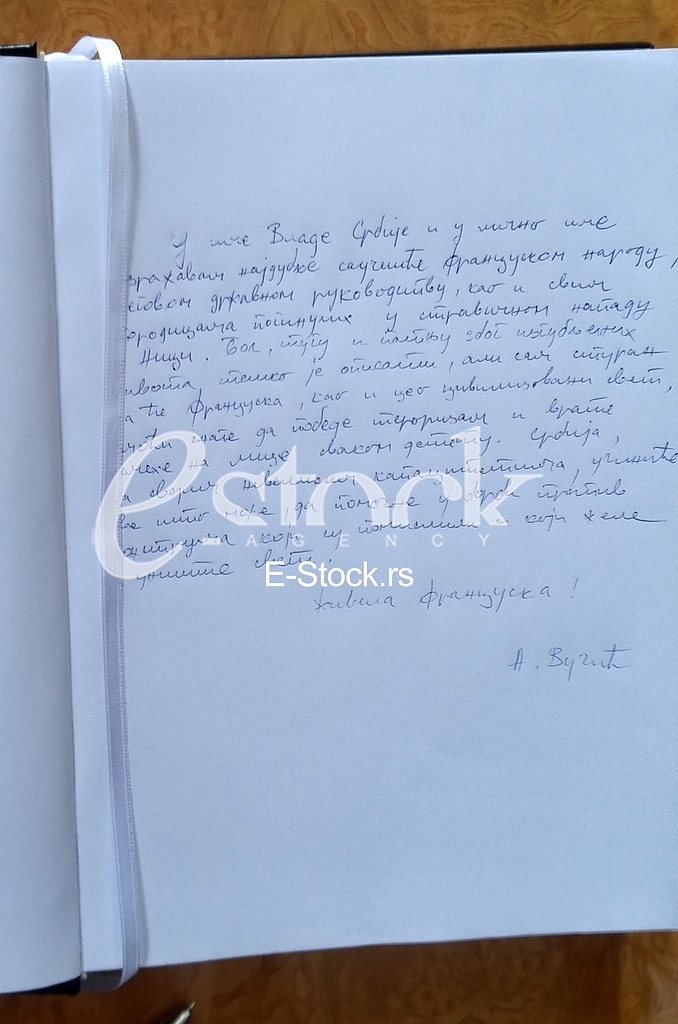 A book of condolences at the Embassy of Republic of France