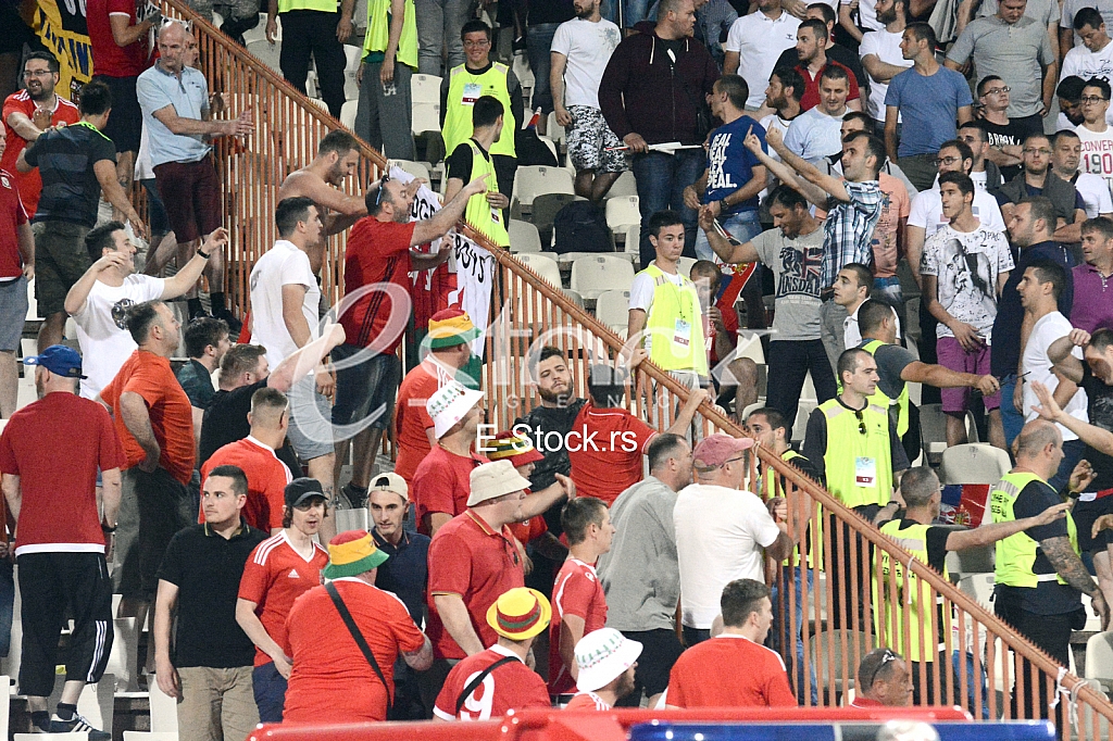  Serbia-Wales, football match.

