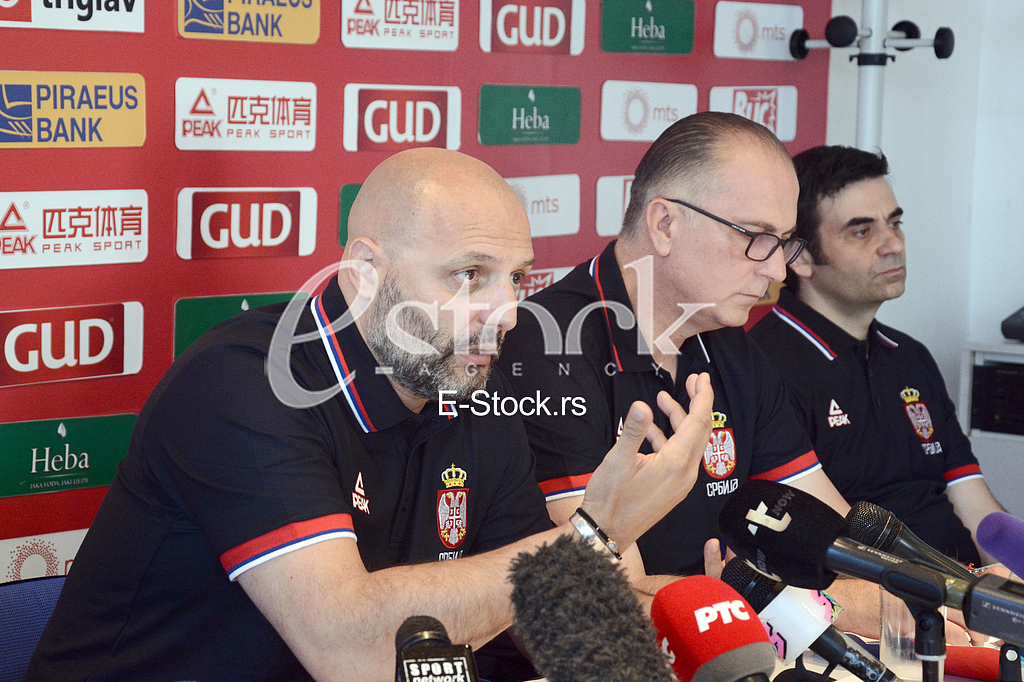 Aleksandar Djordjevic selector and coach of basketball team of Serbia at a press conference at the Basketball Federation of Serbia, Belgrade