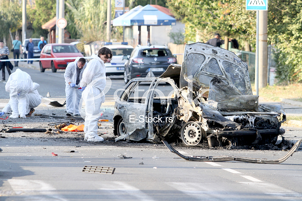 An explosion of a car in Vozdovac