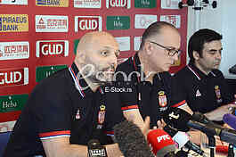 Aleksandar Djordjevic selector and coach of basketball team of Serbia at a press conference at the Basketball Federation of Serbia, Belgrade