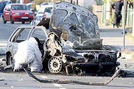 An explosion of a car in Vozdovac
