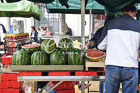 Watermelon on the market.



