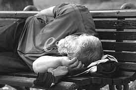 A man sleeps