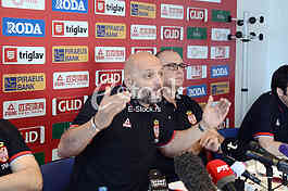 Aleksandar Djordjevic selector and coach of basketball team of Serbia at a press conference at the Basketball Federation of Serbia, Belgrade