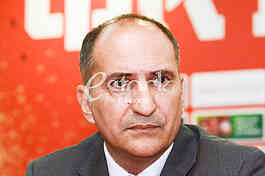 At a press conference at the 