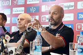 Aleksandar Djordjevic selector and coach of basketball team of Serbia at a press conference at the Basketball Federation of Serbia, Belgrade