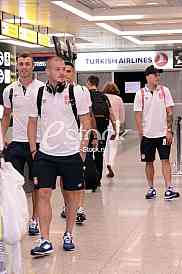 Football team travels to the European Championship in Poland.