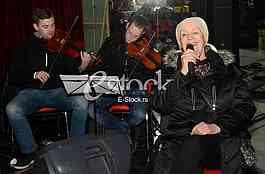  singer Lepa Lukic at the rehearsal for the concert, Grand Productions studio 7