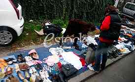 The flea market, open market, street Prvomajska, Zemun, illegal flea market, selling all kinds of things, old things, used thing