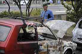 Burned cars
