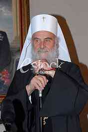Serbian patriarch Irinej.