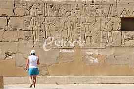 Ancient ruins of Karnak temple in Egypt in the summer