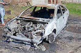 The burning car from Vinci