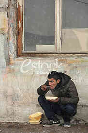 Migrants in Belgrade during winter