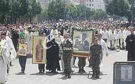 Ortodox church procession Belgrade Spasovdan