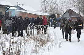 Migrants in Belgrade during winter