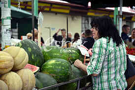 Watermelon on the market.



