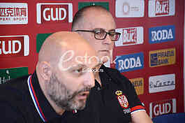 Aleksandar Djordjevic selector and coach of basketball team of Serbia at a press conference at the Basketball Federation of Serbia, Belgrade