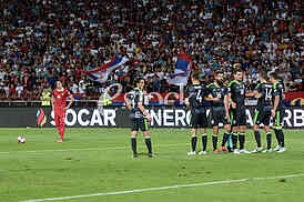  Serbia-Wales, football match.
