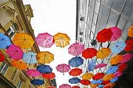 umbrellas in different colors 