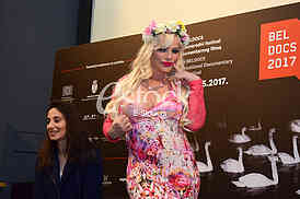 press conference before the screening of Cicciolina on documentary film festival Beldocs