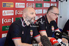 Aleksandar Djordjevic selector and coach of basketball team of Serbia at a press conference at the Basketball Federation of Serbia, Belgrade