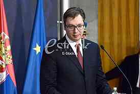 A formal reception of Prime Minister Dusan Markovic and the Serbian Prime Minister Aleksandar Vucic at the Palace of Serbia in Belgrade.
 


