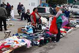 The flea market, open market, street Prvomajska, Zemun, illegal flea market, selling all kinds of things, old things, used thing