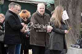 At the cemetery, giving importance to the  singer Miki Jevremovic.