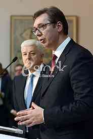 A formal reception of Prime Minister Dusan Markovic and the Serbian Prime Minister Aleksandar Vucic at the Palace of Serbia in Belgrade.
 

