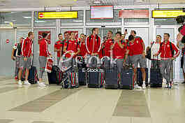 The arrival of the Red Star players 