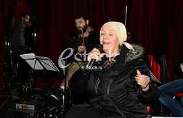  singer Lepa Lukic at the rehearsal for the concert, Grand Productions studio 7