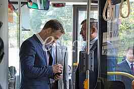 Presentation of city electro buses, major Sinisa Mali and Chinese Ambassador