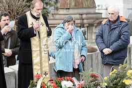 At the cemetery, giving importance to the  singer Miki Jevremovic.