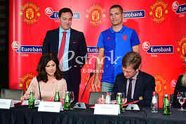 press conference at the restaurant Novak, The extension of cooperation between Eurobank Serbia and Manchester United FC, Nemanja Vidic