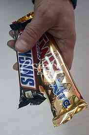 Twix and snickers chocolate candy.
