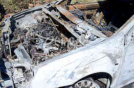 The burning car from Vinci
