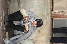 Migrants in Belgrade during winter