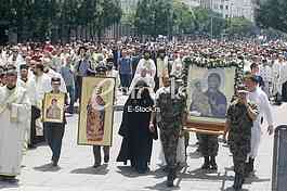 Ortodox church procession Belgrade Spasovdan