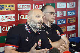 Aleksandar Djordjevic selector and coach of basketball team of Serbia at a press conference at the Basketball Federation of Serbia, Belgrade