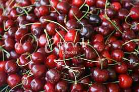 fresh cherries natural cherry to background on the street market