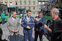 Presentation of city electro buses, major Sinisa Mali and Chinese Ambassador