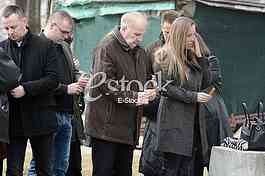 At the cemetery, giving importance to the  singer Miki Jevremovic.