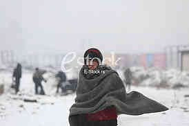 Migrants in Belgrade during winter