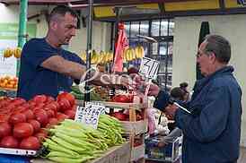 Sale of fruit and vegetables at the market