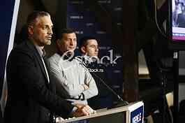 Cedomir Jovanovic speaks to the press