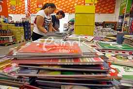 School supplies for the new school year, buying school supplies, the start of the new school year, notebooks, pencils, school supplies, Tempo stores, action, discount, for every school day full rang