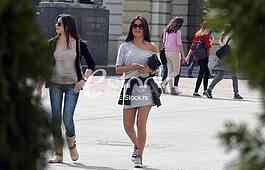 Girls enjoying at beautiful sunny spring day