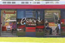 People waiting in tram at 29th Belgrade marathon